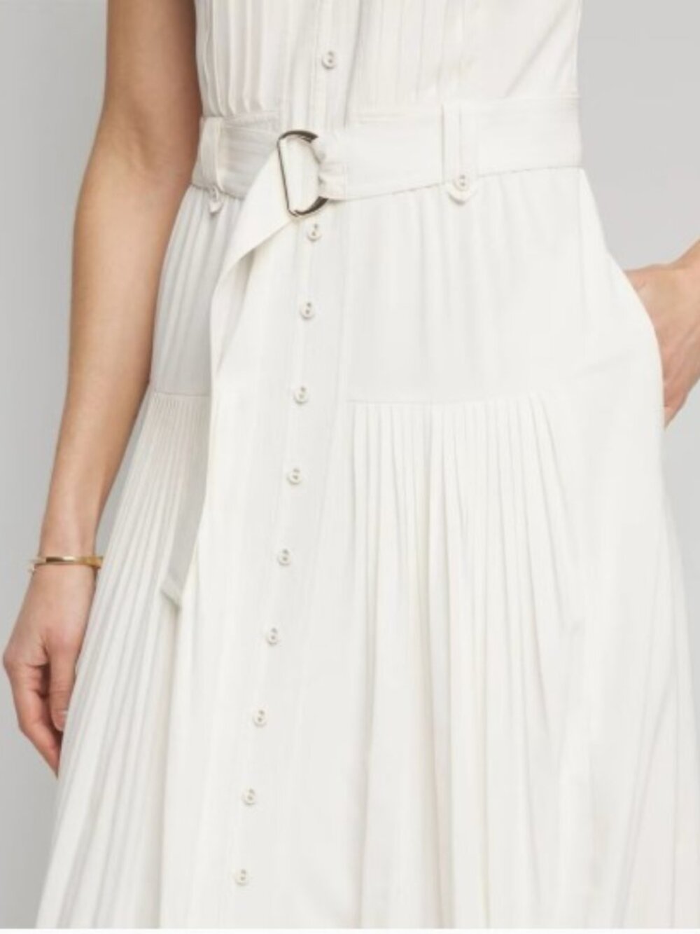 *NWT* White House Black Market Pleated Utility Midi Sundress Sz 6 - Picture 2 of 11